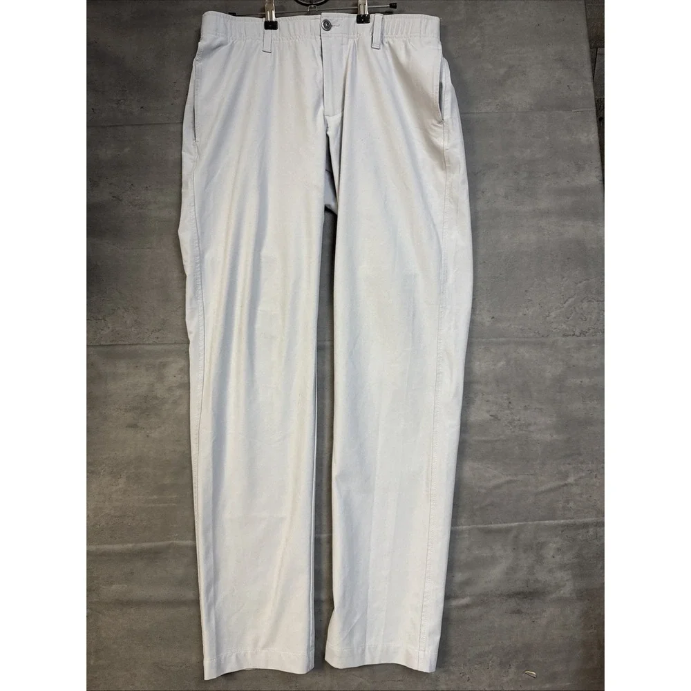 Gray Under Armour performance/golf pants 34x32  Thick Elastic Waistband